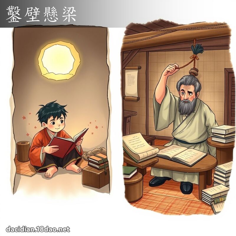 鑿壁懸梁 - 國語大辭典配圖