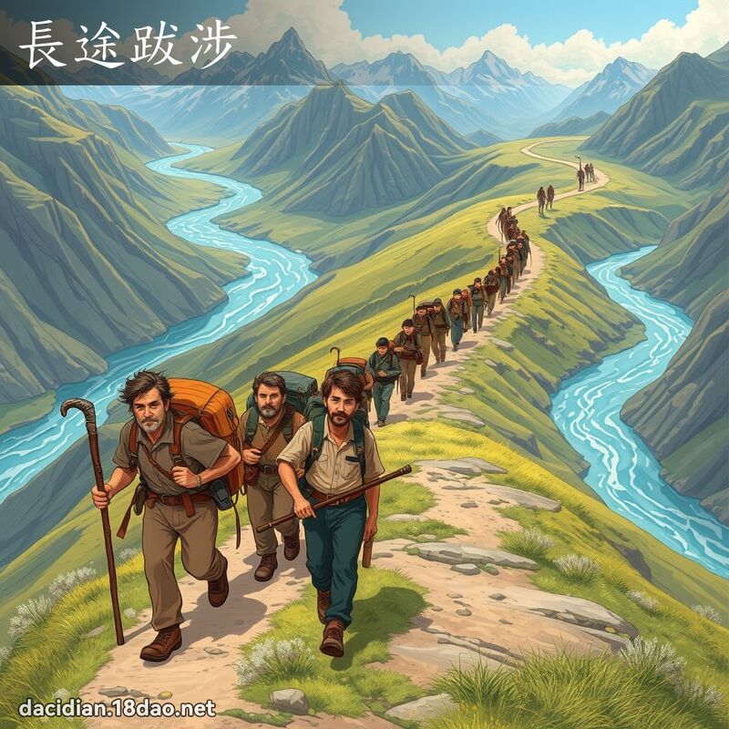 長途跋涉 - 國語大辭典配圖