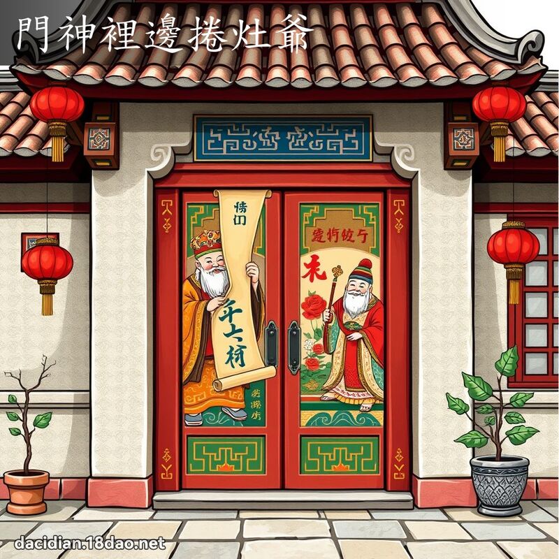 门神里边捲灶爷 - 国语大辞典配图