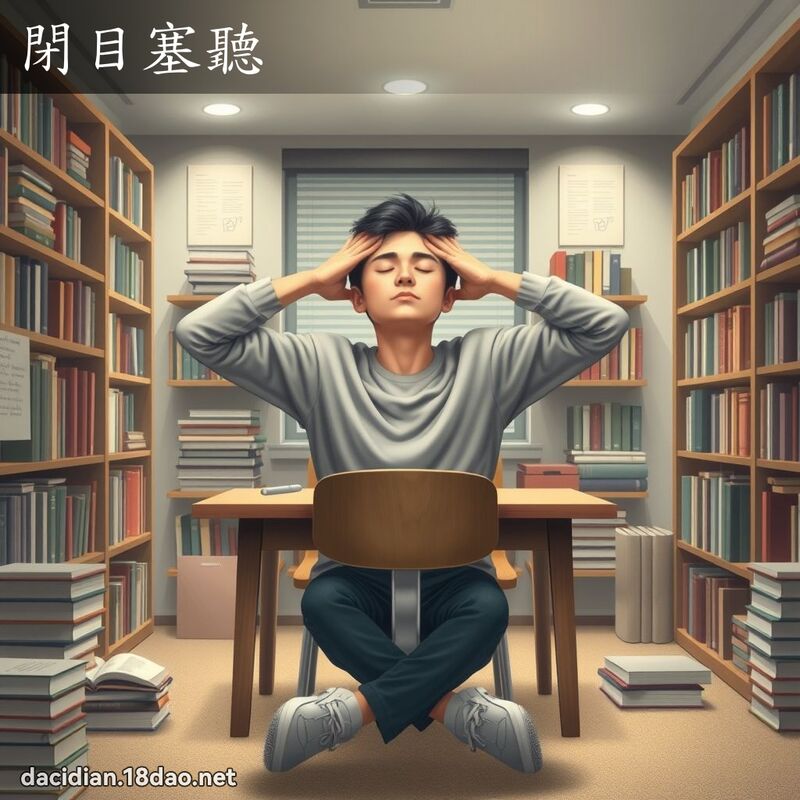 闭目塞听 - 国语大辞典配图