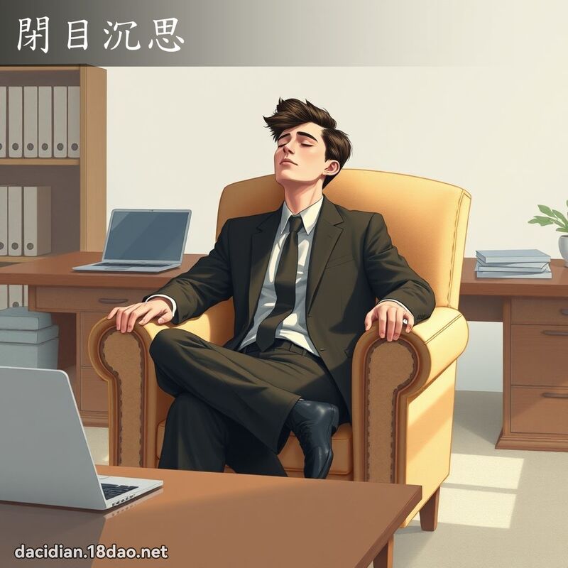 閉目沉思 - 國語大辭典配圖