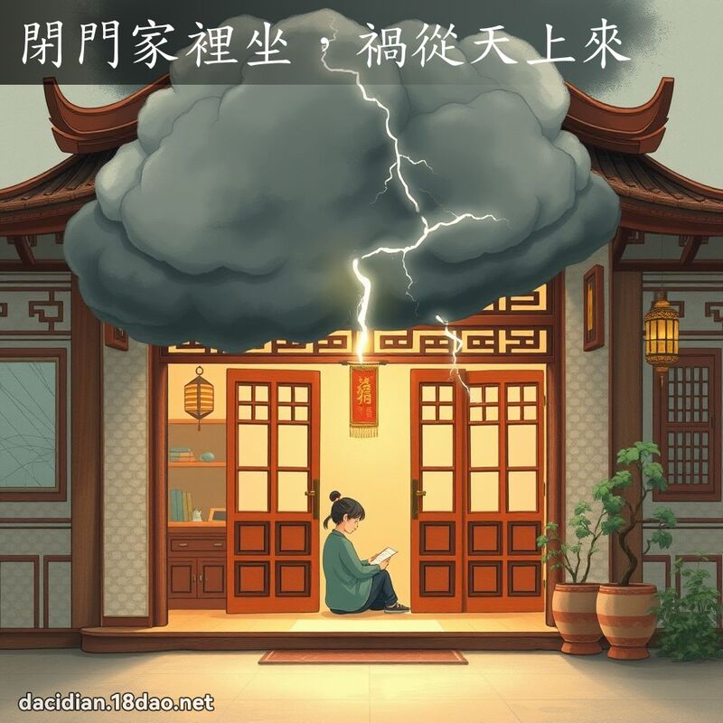 闭门家里坐，祸从天上来 - 国语大辞典配图