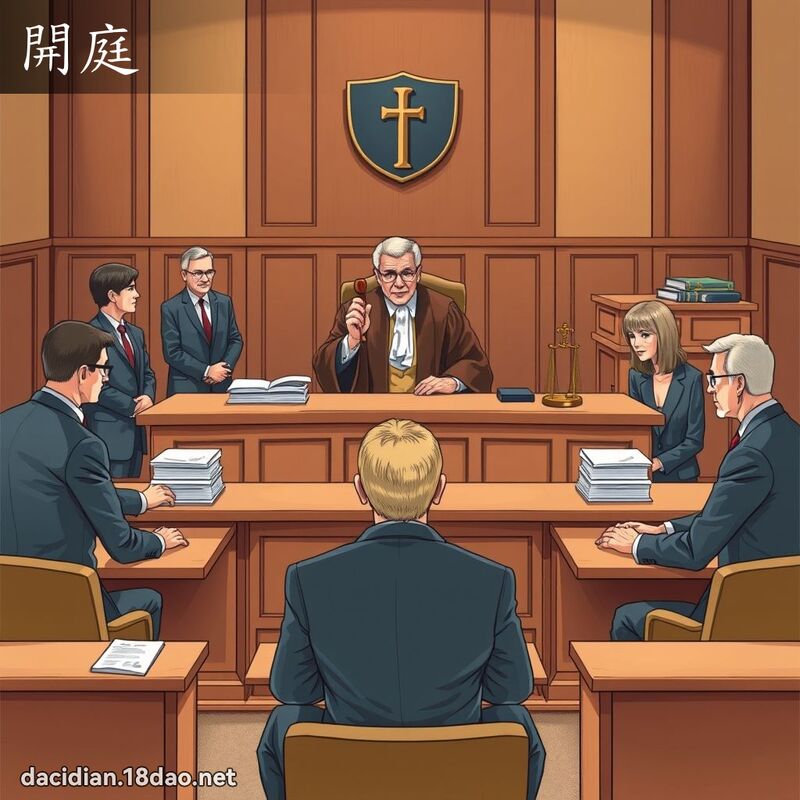 開庭 - 國語大辭典配圖