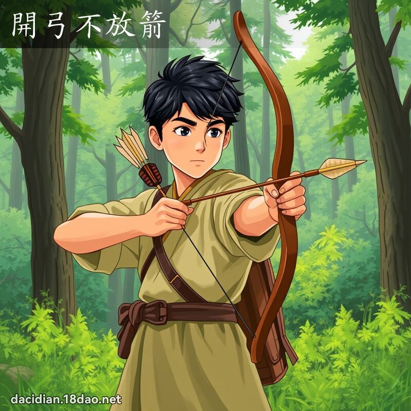 開弓不放箭 - 國語大辭典配圖