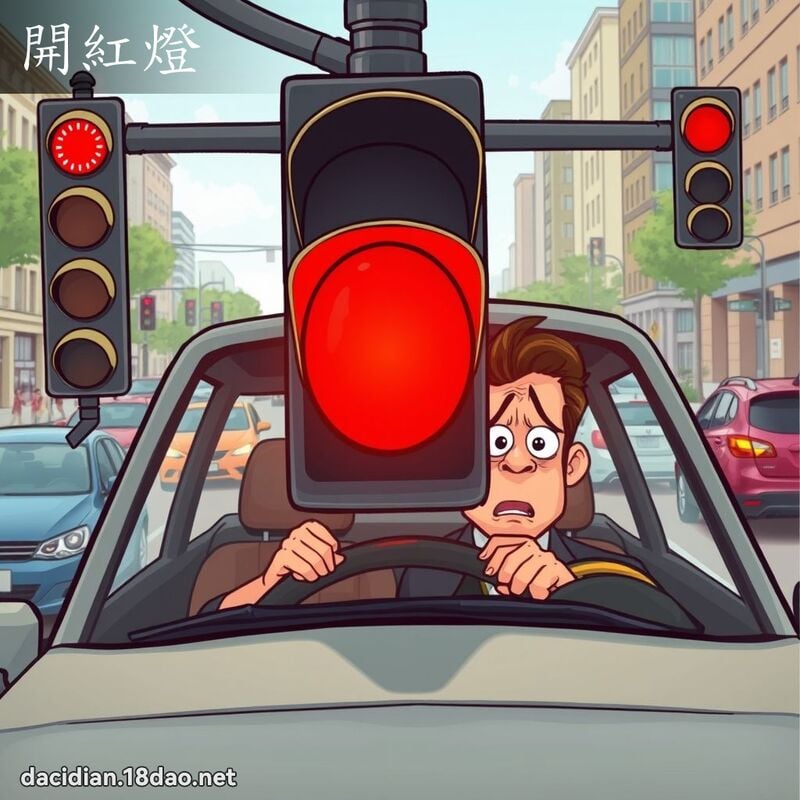 開紅燈 - 國語大辭典配圖