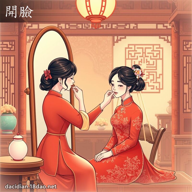 开脸 - 国语大辞典配图