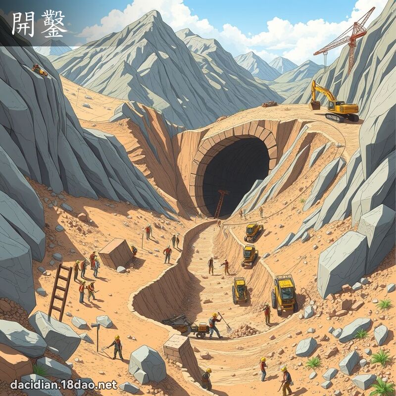 开凿 - 国语大辞典配图