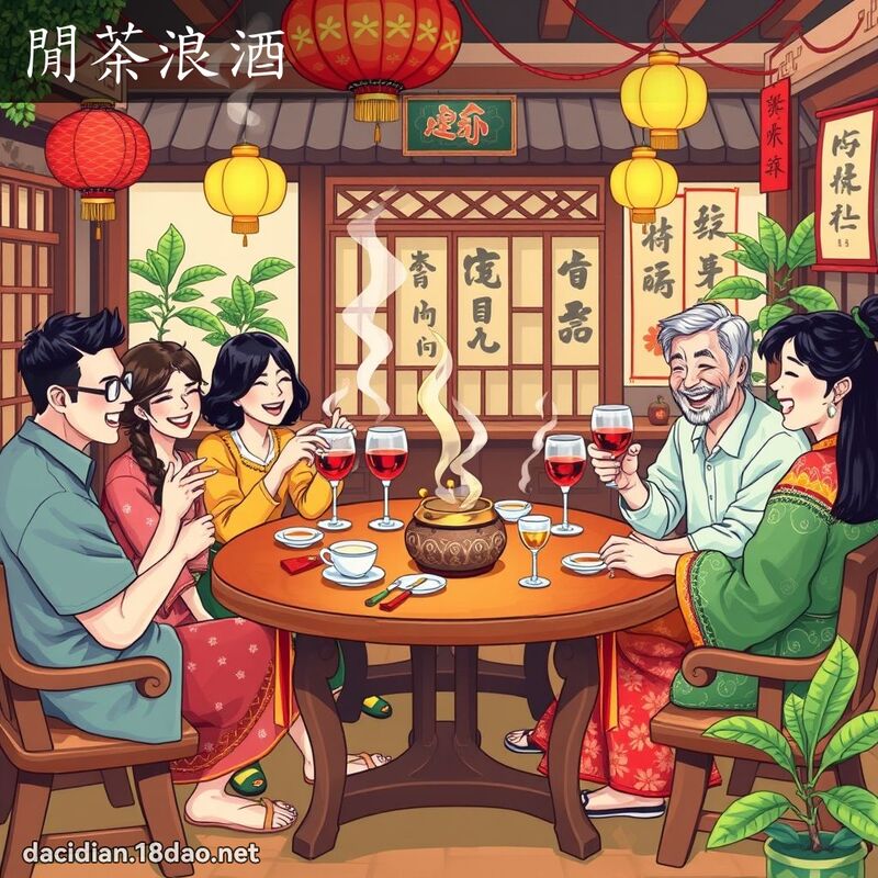 闲茶浪酒 - 国语大辞典配图