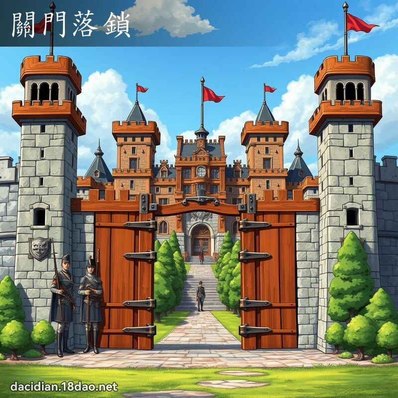 关门落锁 - 国语大辞典配图