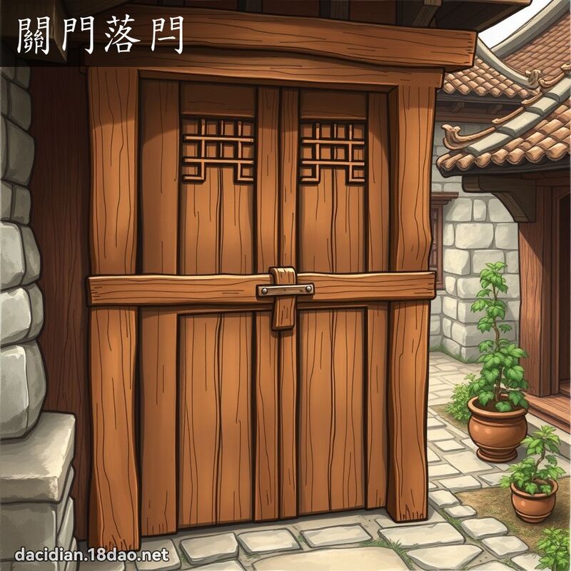 关门落閂 - 国语大辞典配图