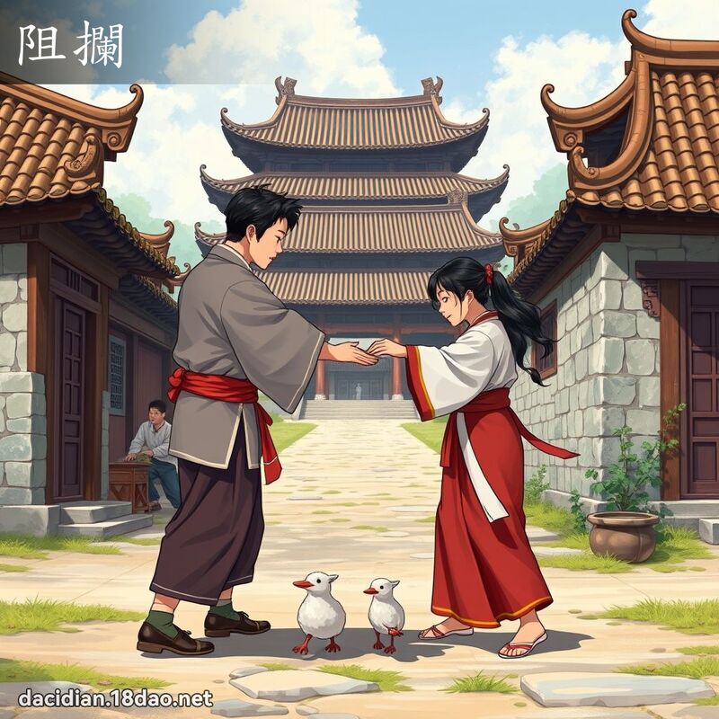 阻攔 - 國語大辭典配圖