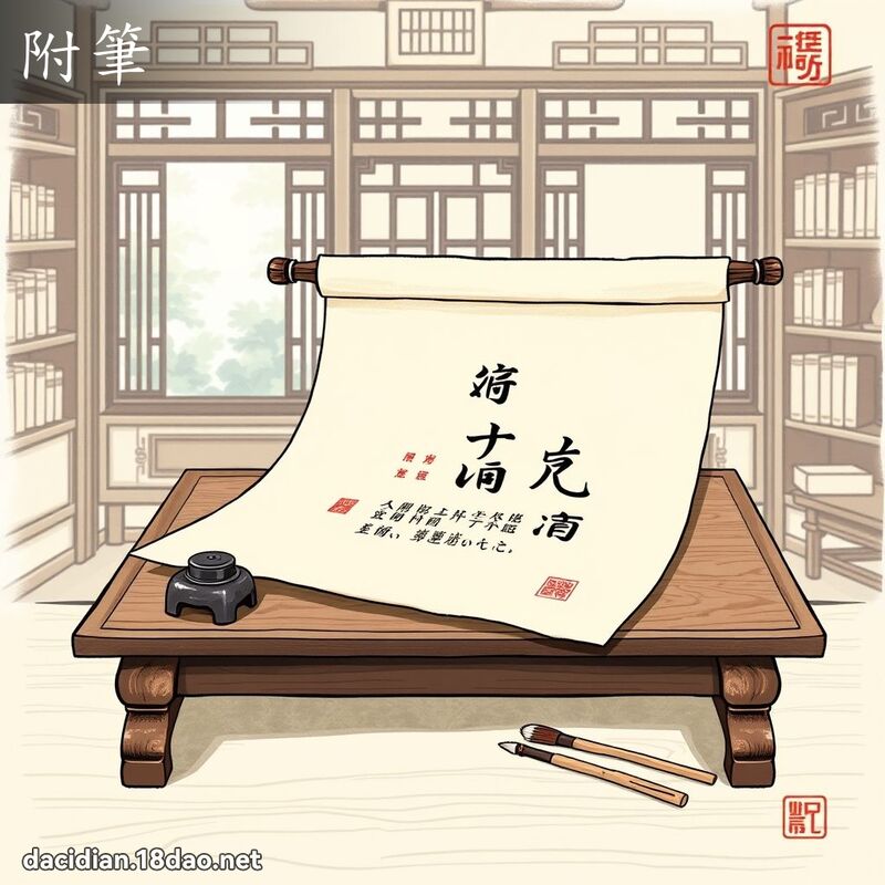 附筆 - 國語大辭典配圖