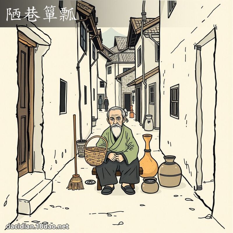 陋巷簞瓢 - 國語大辭典配圖