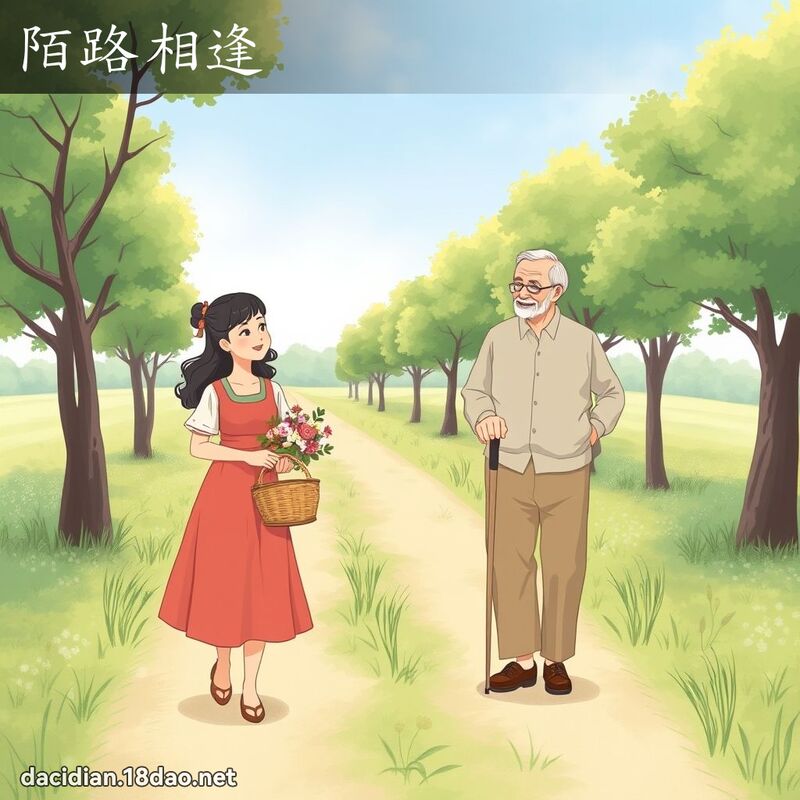 陌路相逢 - 国语大辞典配图