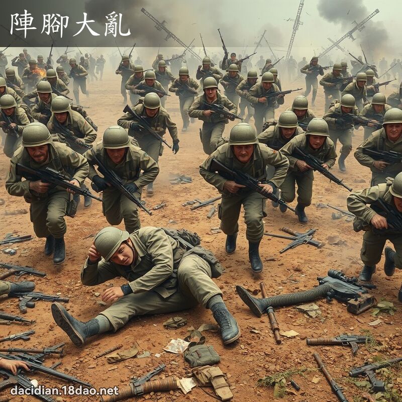 陣腳大亂 - 國語大辭典配圖
