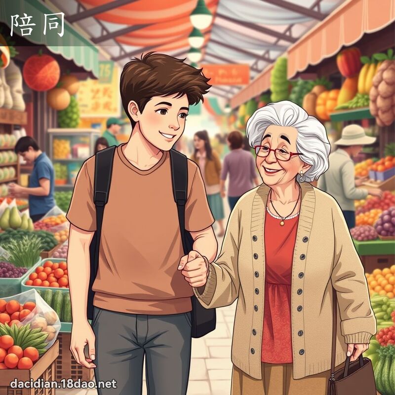 陪同 - 国语大辞典配图