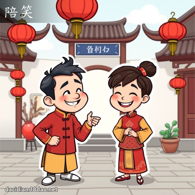 陪笑 - 國語大辭典配圖