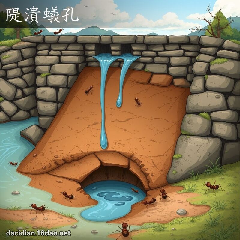 隄溃蚁孔 - 国语大辞典配图