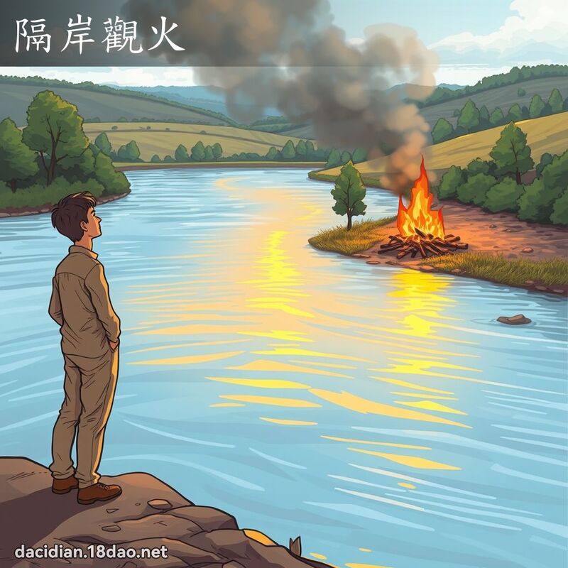 隔岸观火 - 国语大辞典配图