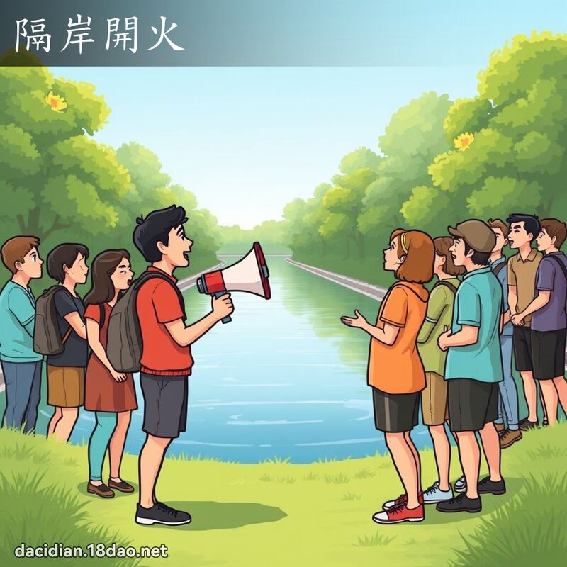 隔岸开火 - 国语大辞典配图