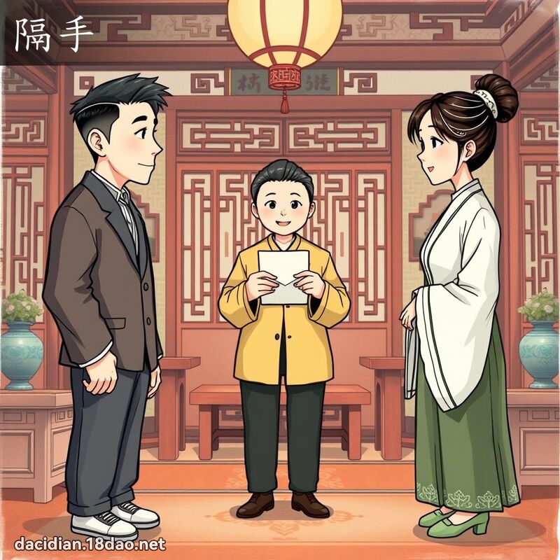隔手 - 国语大辞典配图