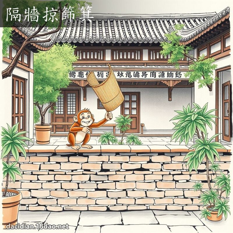 隔墙掠筛箕 - 国语大辞典配图
