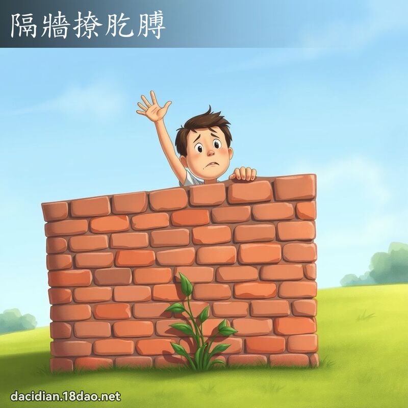 隔墙撩肐膊 - 国语大辞典配图