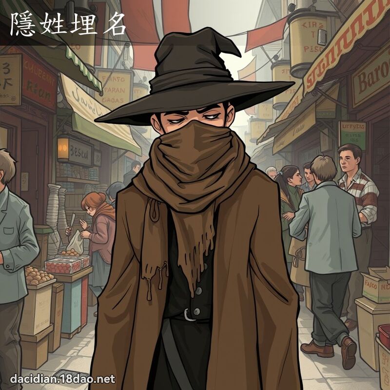 隱姓埋名 - 国语大辞典配图
