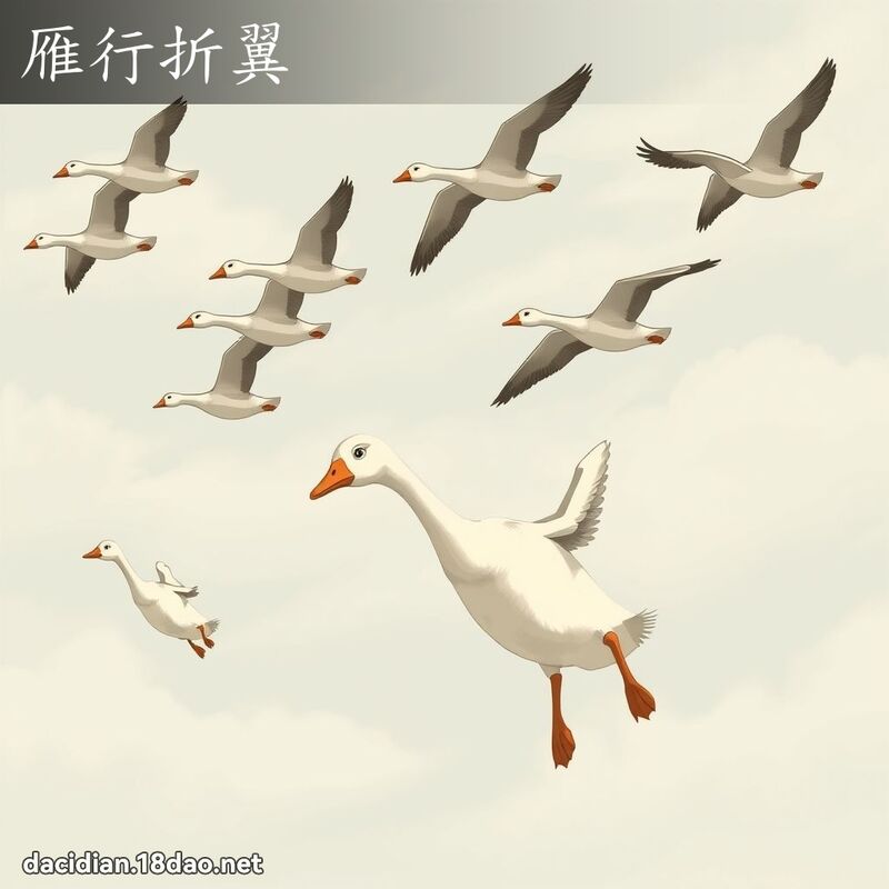 雁行折翼 - 国语大辞典配图