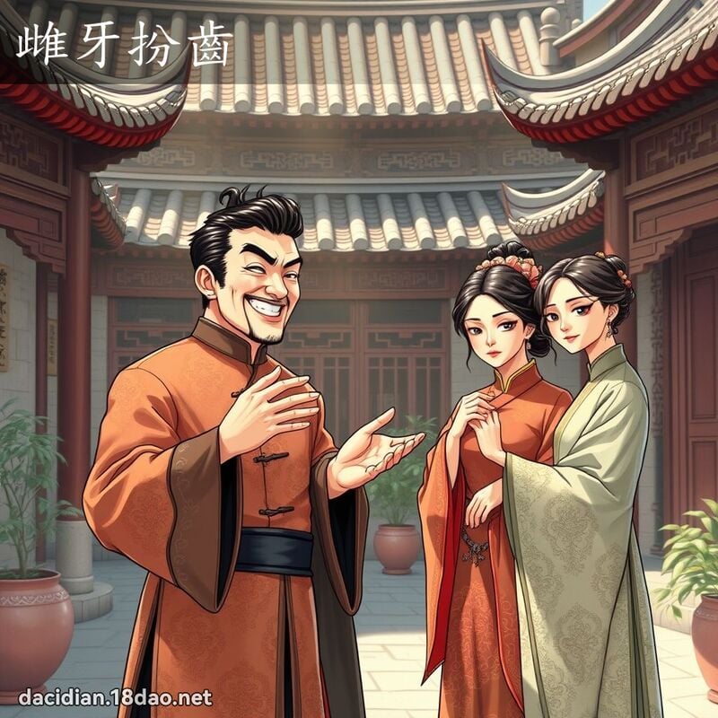 雌牙扮齒 - 國語大辭典配圖