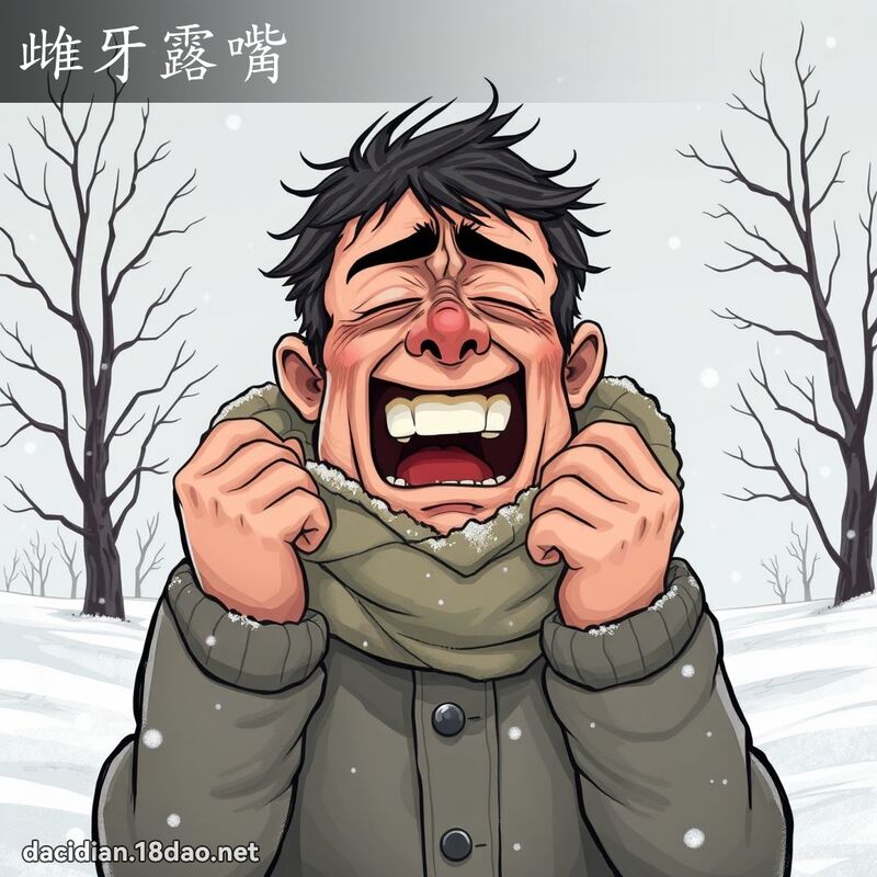 雌牙露嘴 - 国语大辞典配图