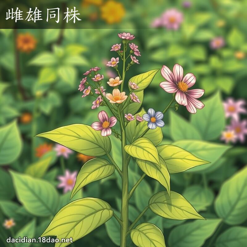雌雄同株 - 國語大辭典配圖