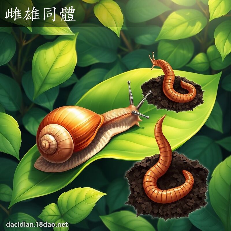 雌雄同體 - 國語大辭典配圖