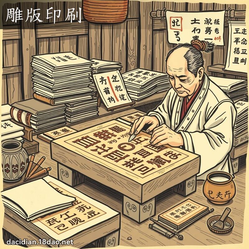 雕版印刷 - 国语大辞典配图