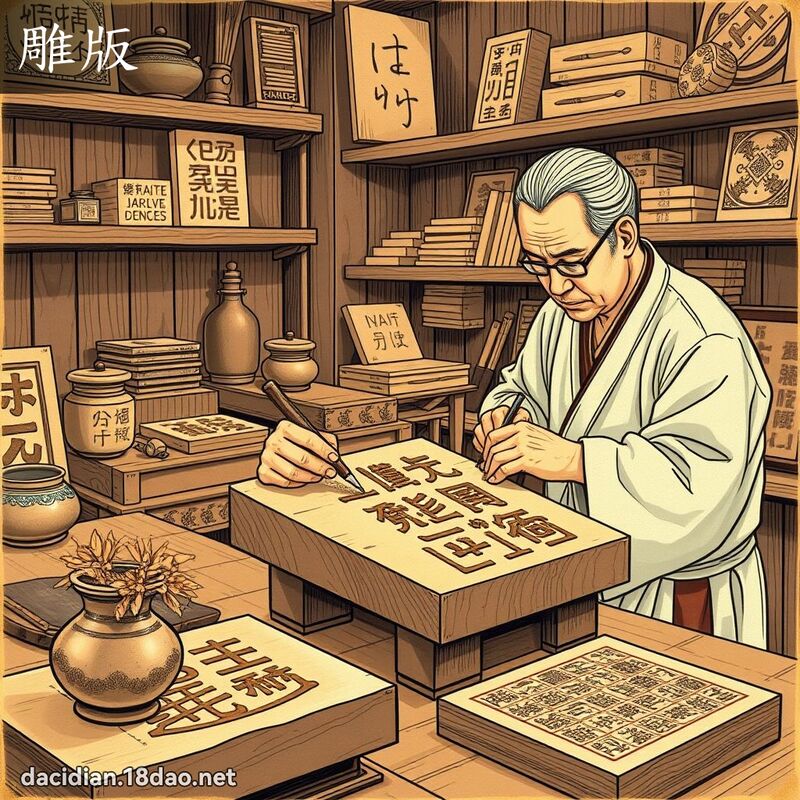 雕版 - 國語大辭典配圖