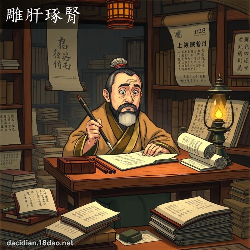 雕肝琢肾 - 国语大辞典配图