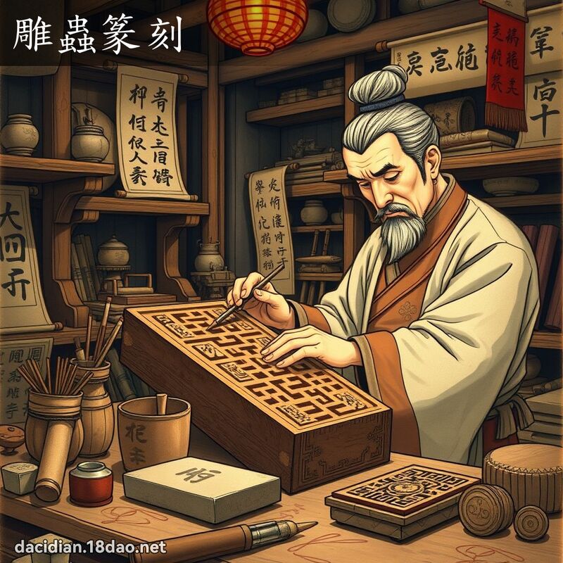 雕蟲篆刻 - 國語大辭典配圖