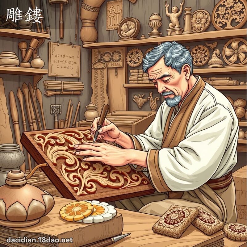 雕鏤 - 國語大辭典配圖