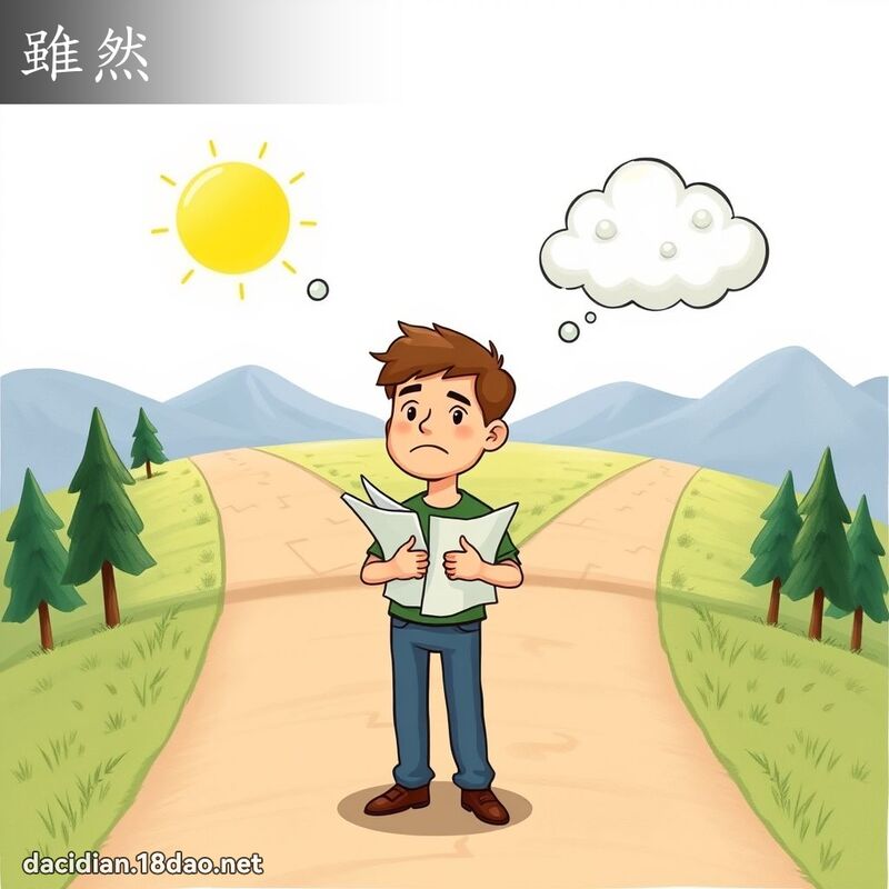 雖然 - 國語大辭典配圖