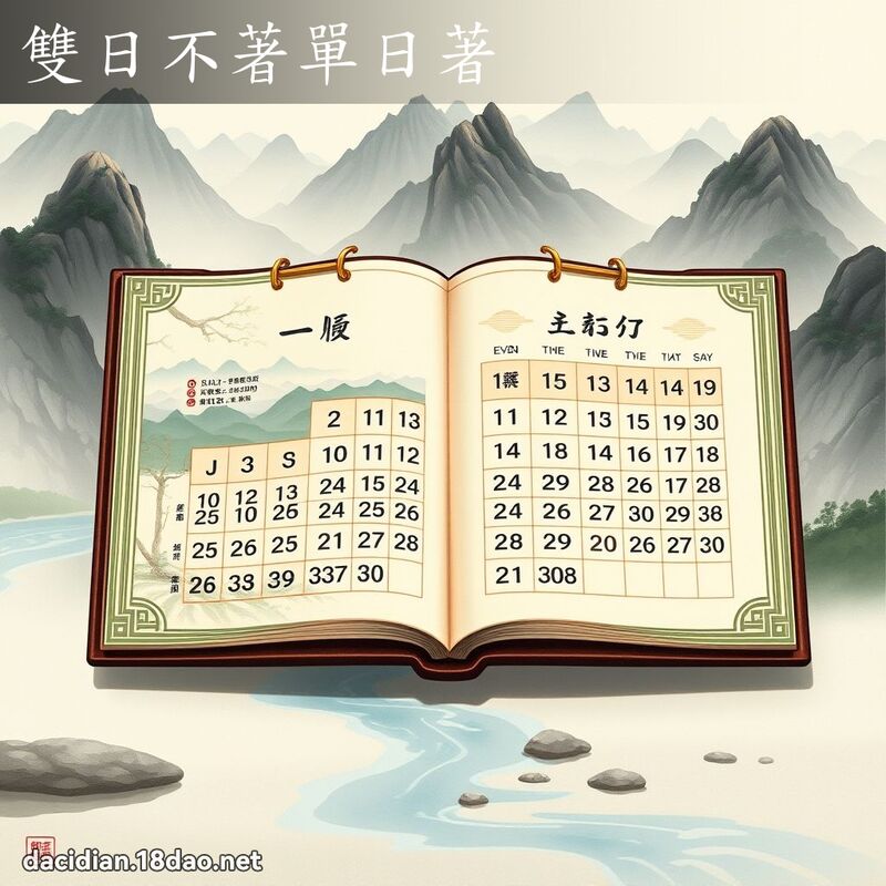 雙日不著單日著 - 國語大辭典配圖