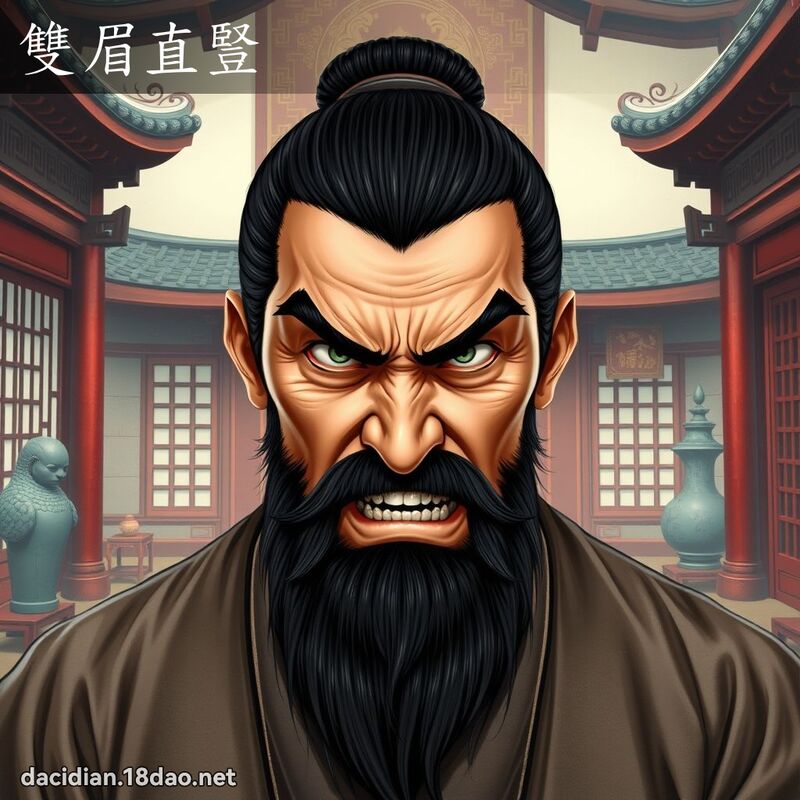 双眉直竖 - 国语大辞典配图