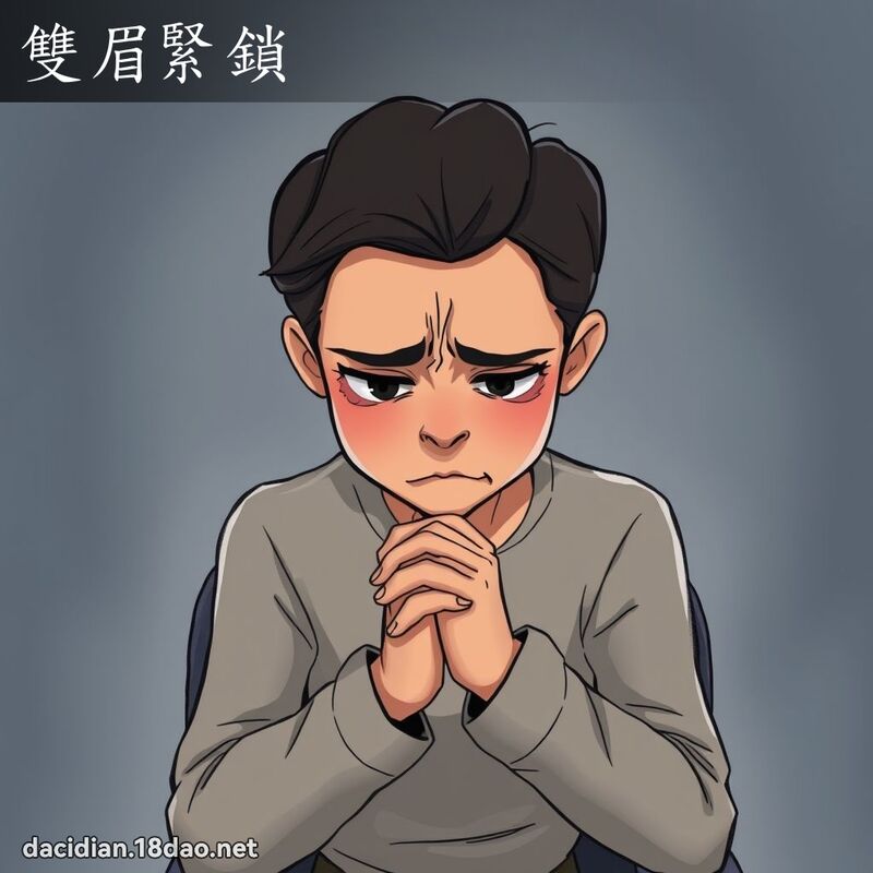 双眉紧锁 - 国语大辞典配图