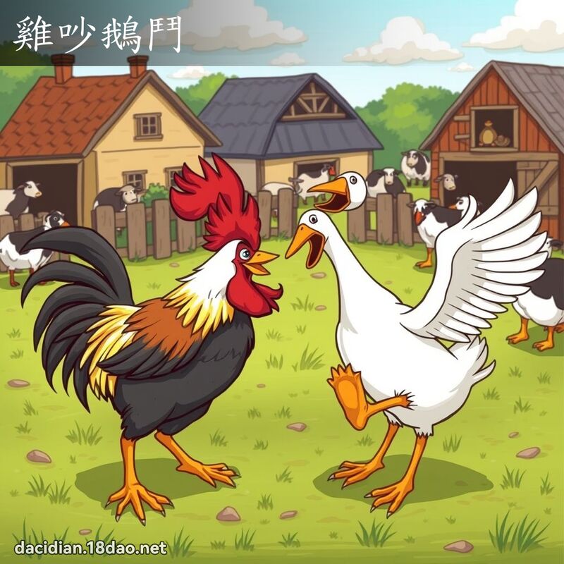 雞吵鵝鬥 - 國語大辭典配圖