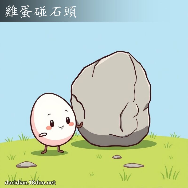 鸡蛋碰石头 - 国语大辞典配图