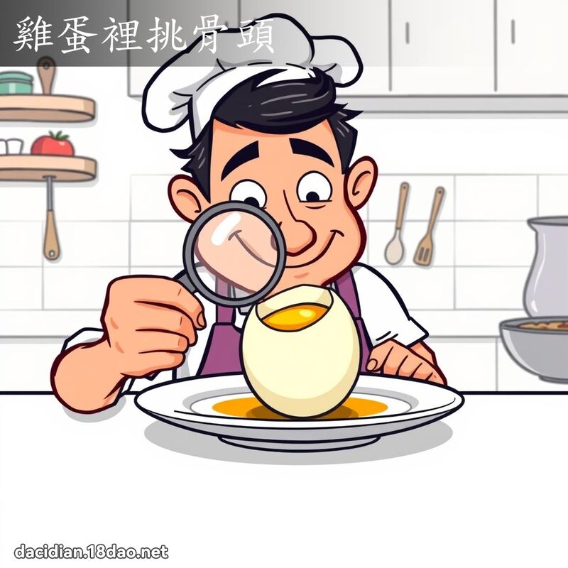 鸡蛋里挑骨头 - 国语大辞典配图