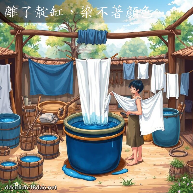 离了靛缸，染不著顏色 - 国语大辞典配图