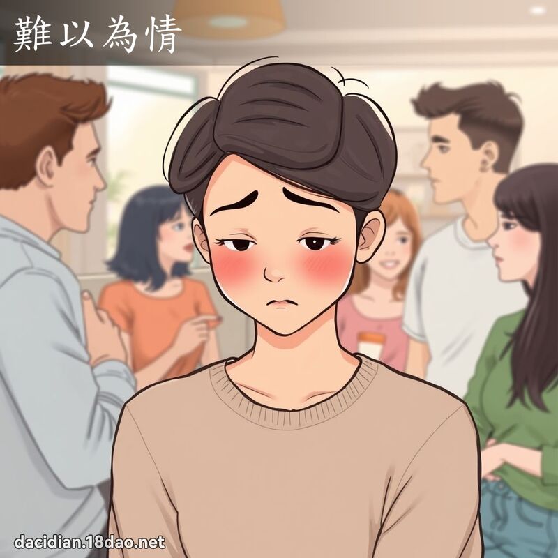 難以為情 - 國語大辭典配圖