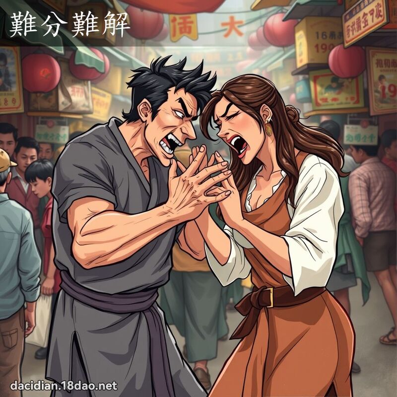 难分难解 - 国语大辞典配图
