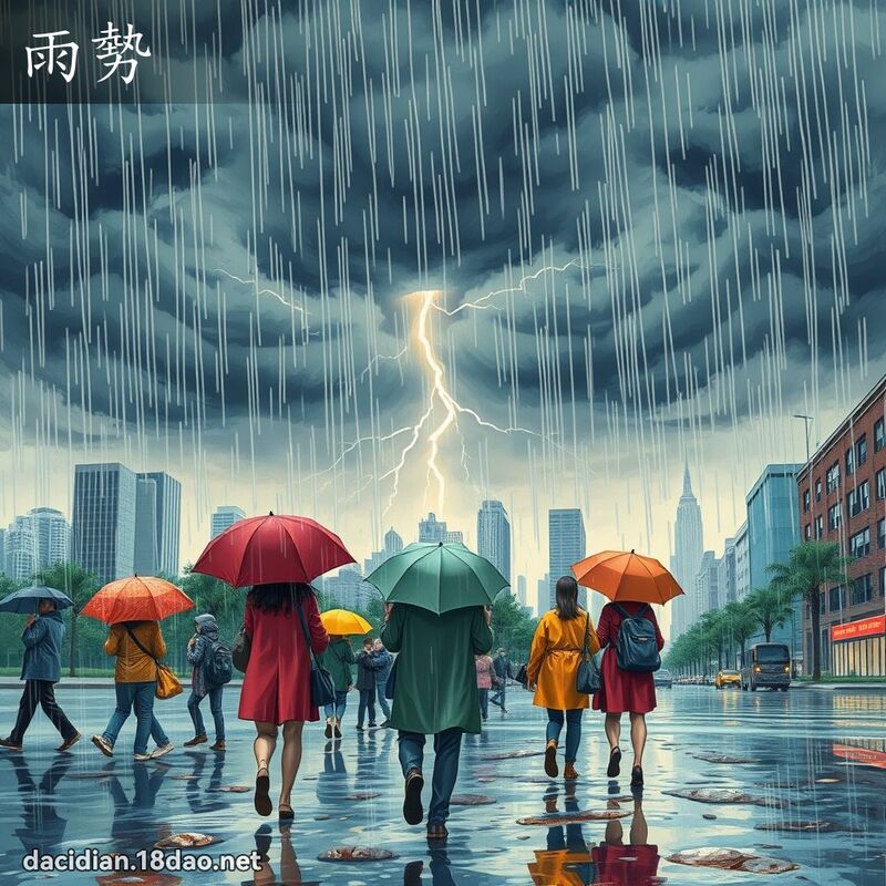雨势 - 国语大辞典配图
