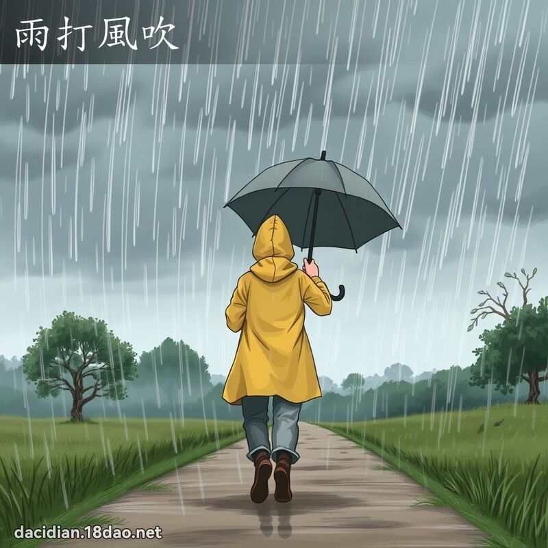 雨打風吹 - 國語大辭典配圖